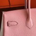 Hermes Birkin 40 Handmade Bag In Pink Clemence Leather