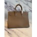 Hermes Birkin 40 Handmade Bag In Taupe Clemence Leather