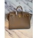 Hermes Birkin 40 Handmade Bag In Taupe Clemence Leather