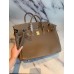 Hermes Birkin 40 Handmade Bag In Taupe Clemence Leather