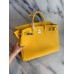 Hermes Birkin 40 Handmade Bag In Yellow Clemence Leather