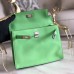 Hermes Kelly Danse Handmade Bag In Green Swift Leather