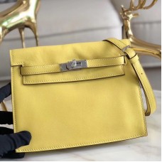 Hermes Kelly Danse Handmade Bag In Jaune Swift Leather