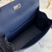 Hermes Kelly Danse Handmade Bag In Blue Swift Leather