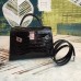 Hermes Kelly Mini II Handmade Bag In Black Alligator Crocodile