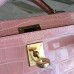 Hermes Kelly Mini II Handmade Bag In Nude Alligator Crocodile