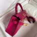 Hermes Kelly Mini II Handmade Bag In Rose Red Alligator Crocodile