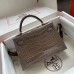 Hermes Kelly Mini II Handmade Bag In Taupe Alligator Crocodile