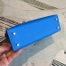 Hermes  Kelly Mini II Handmade Bag In Blue Chevre Leather