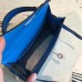 Hermes  Kelly Mini II Handmade Bag In Blue Chevre Leather