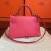 Hermes  Kelly Mini II Handmade Bag In Rose Lipstick Chevre Leather