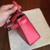Hermes  Kelly Mini II Handmade Bag In Rose Lipstick Chevre Leather