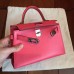 Hermes  Kelly Mini II Handmade Bag In Rose Lipstick Chevre Leather