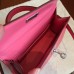 Hermes  Kelly Mini II Handmade Bag In Rose Lipstick Chevre Leather