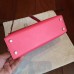 Hermes  Kelly Mini II Handmade Bag In Rose Lipstick Chevre Leather