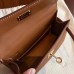 Hermes Kelly Mini II Handmade Bag In Gold Epsom Leather