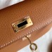 Hermes Kelly Mini II Handmade Bag In Gold Epsom Leather