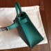 Hermes Kelly Mini II Handmade Bag In Malachite Epsom Leather
