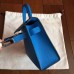 Hermes Kelly Mini II Handmade Bag In Blue Izmir Epsom Leather