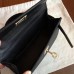 Hermes Kelly Mini II Handmade Bag In Black Epsom Leather