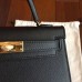 Hermes Kelly Mini II Handmade Bag In Black Epsom Leather