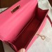 Hermes Kelly Mini II Handmade Bag In Rose Lipstick Epsom Leather
