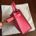 Hermes Kelly Mini II Handmade Bag In Rose Lipstick Epsom Leather