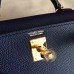 Hermes Kelly Mini II Handmade Bag In Sapphire Epsom Leather