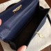Hermes Kelly Mini II Handmade Bag In Sapphire Epsom Leather