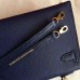Hermes Kelly Mini II Handmade Bag In Sapphire Epsom Leather