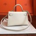 Hermes Kelly Mini II Handmade Bag In Beton Epsom Leather