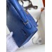 Hermes Kelly Mini II Handmade Bag In Blue Electric Ostrich Leather