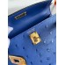 Hermes Kelly Mini II Handmade Bag In Blue Electric Ostrich Leather