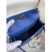 Hermes Kelly Mini II Handmade Bag In Blue Electric Ostrich Leather