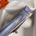 Hermes Kelly Mini II Handmade Bag In Blue Lin Ostrich Leather