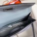 Hermes Kelly Mini II Handmade Bag In Blue Lin Ostrich Leather