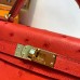 Hermes Kelly Mini II Handmade Bag In Red Ostrich Leather