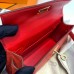 Hermes Kelly Mini II Handmade Bag In Red Ostrich Leather