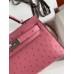 Hermes Kelly Mini II Handmade Bag In Terre Cutie Ostrich Leather