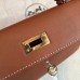 Hermes Kelly Mini II Handmade Bag In Gold Swift Calfskin