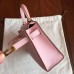 Hermes Kelly Mini II Handmade Bag In Rose Dragee Swift Calfskin