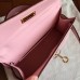 Hermes Kelly Mini II Handmade Bag In Rose Dragee Swift Calfskin