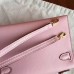 Hermes Kelly Mini II Handmade Bag In Rose Dragee Swift Calfskin