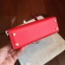 Hermes Kelly Mini II Handmade Bag In Red Swift Calfskin