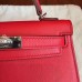 Hermes Kelly Mini II Handmade Bag In Red Swift Calfskin