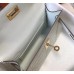 Hermes Kelly Mini II Handmade Bag In Beton Crocodile Embossed Leather