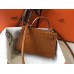 Hermes Kelly Mini II Handmade Bag In Brown Crocodile Embossed Leather