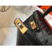 Hermes Kelly Mini II Handmade Bag In Black Crocodile Embossed Leather
