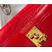 Hermes Kelly Mini II Handmade Bag In Red Crocodile Embossed Leather