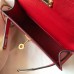 Hermes Kelly Mini II Handmade Bag In Red Crocodile Embossed Leather